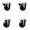 Service Caster 3.5'' Solid Poly Wheel Swivel Bolt Hole Caster Set with 2 Posi Lock Brakes, 4PK SCC-BH20S3514-SPUS-PLB-2-S-2 - alternate 1
